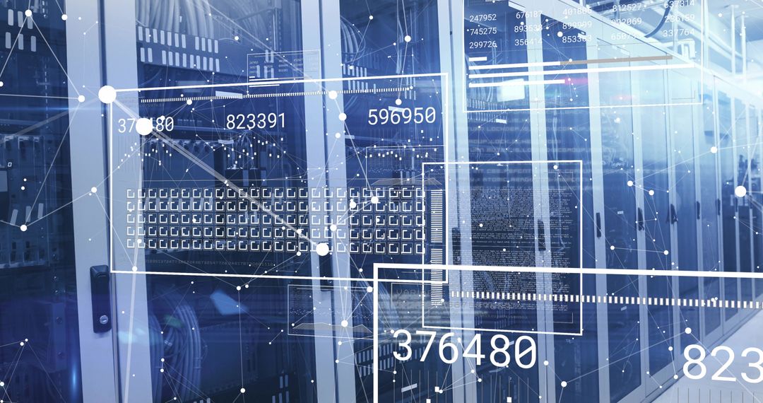Futuristic Data Center with Digital Networks Overlay