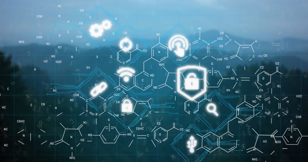Digital Security Concept with Network Padlock Icon