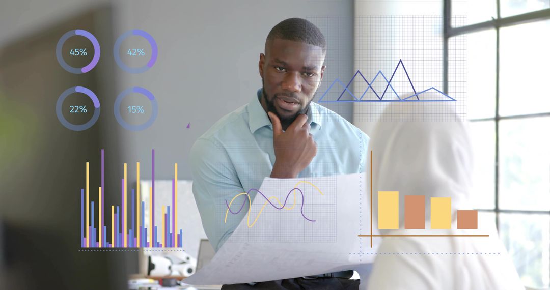 Business Professional Analyzing Financial Charts and Data