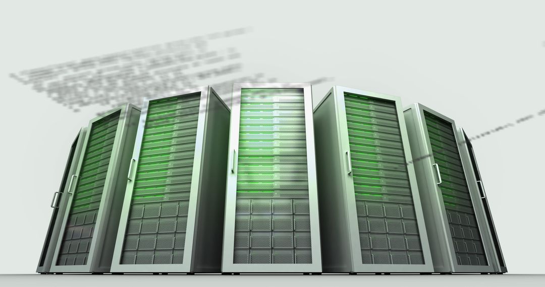 High Tech Green Data Servers Concept Highlighting Digital Technology