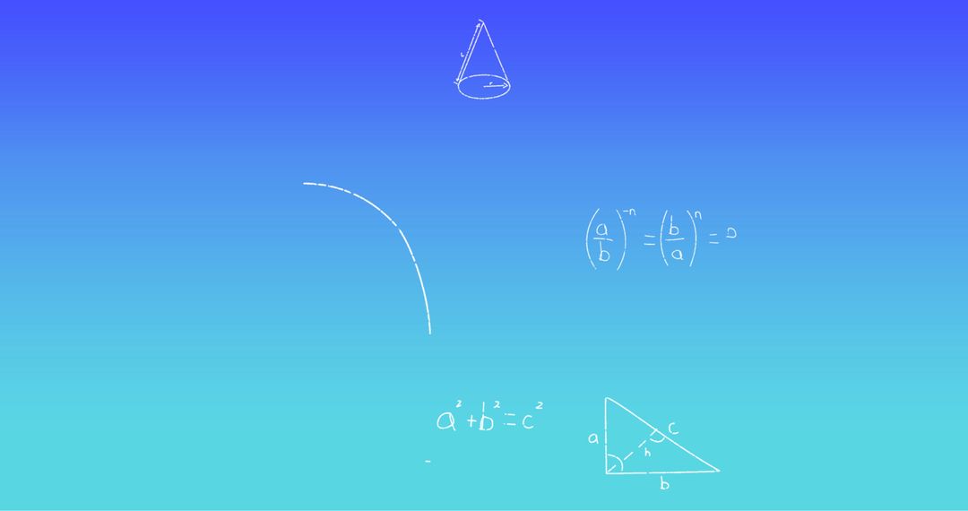 Handwritten Mathematical Formulae on Blue Gradient Background