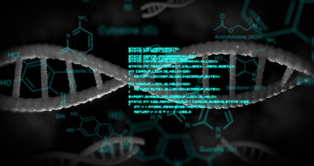 Rotating DNA Helix with Scientific Data Overlay