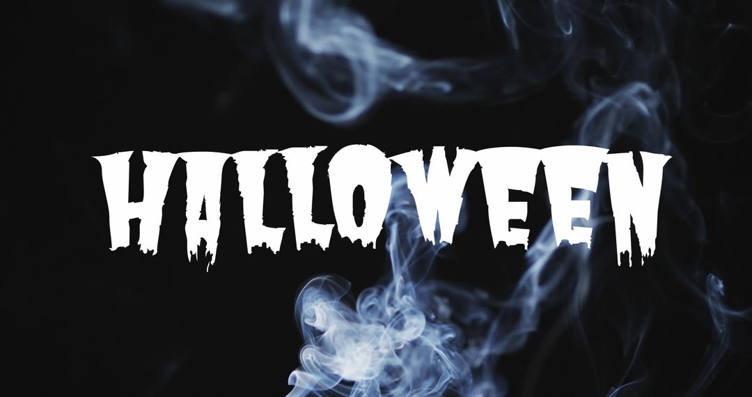 Halloween Text with Smoky Background on Black