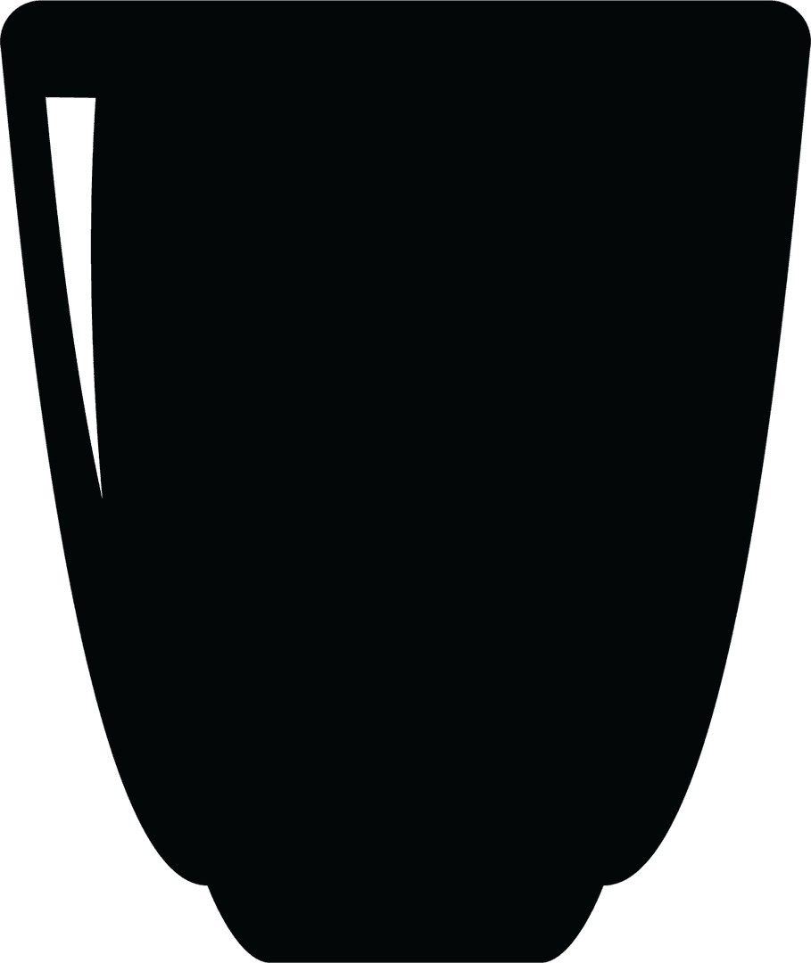 Minimalistic Black Vase Isolated on Transparent Background