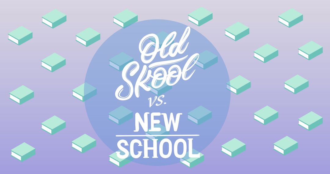 Old School vs. New School Educational Concepts Abstract Design