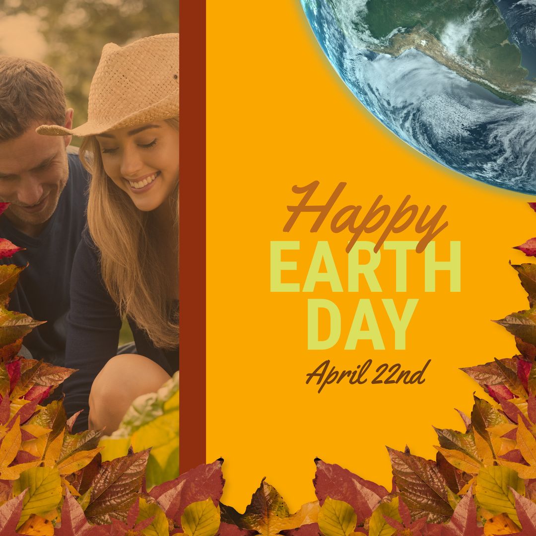 Happy Earth Day Celebration with Couple Gardening