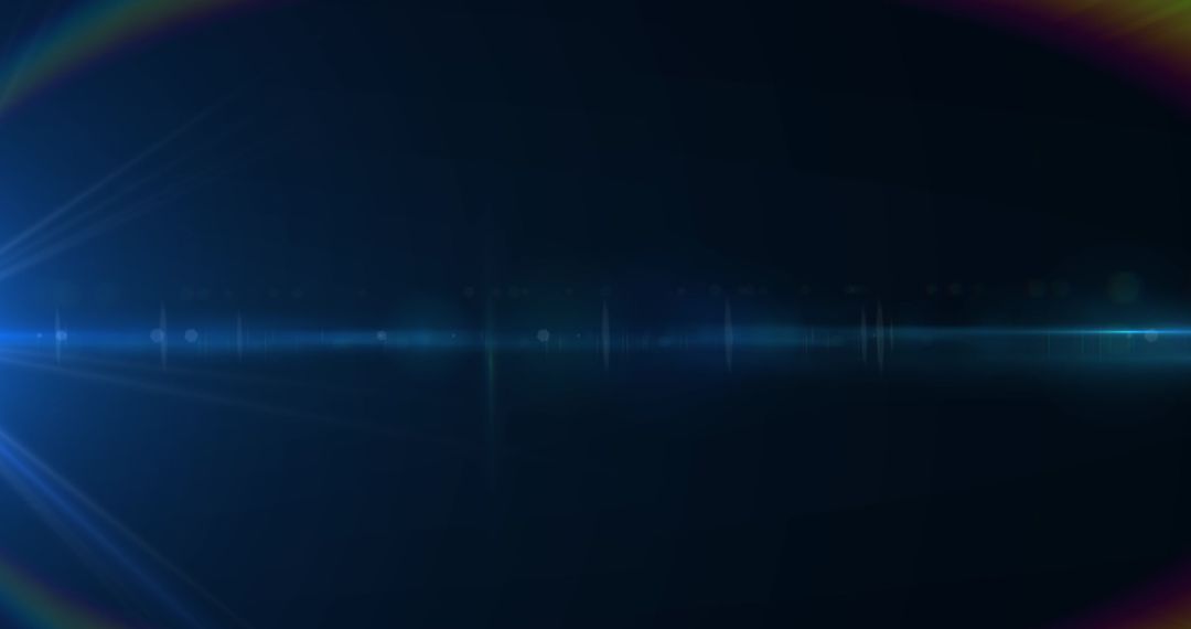 Abstract Blue Lens Flare with Hypnotic Motion on Dark Background