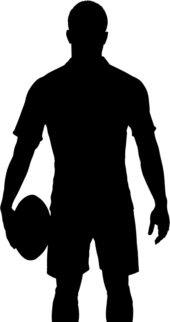 Rugby Player Standing Holding Ball Transparent Background