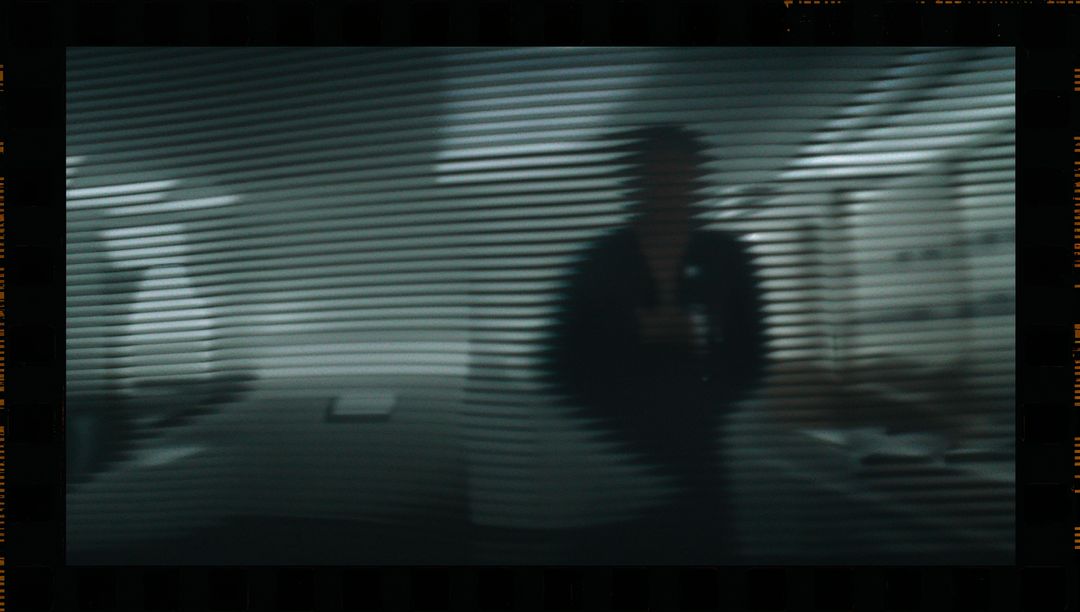 Silhouette of Male Figure With Tech Details and Shadowy Effect