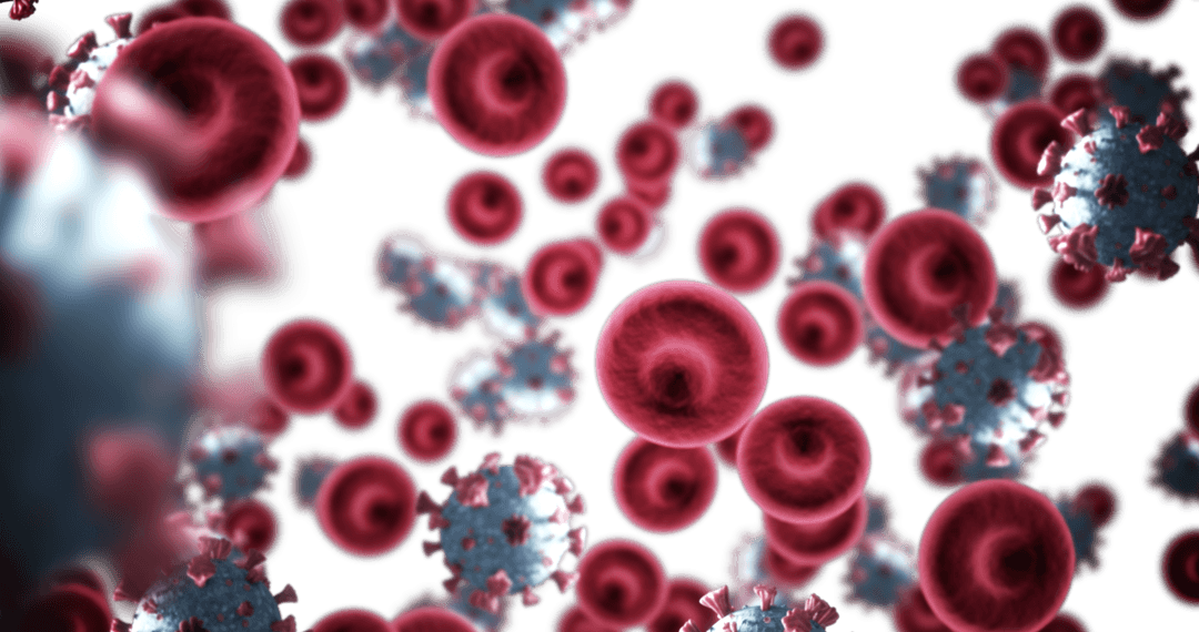 Transparent Micro Covid-19 Cells with Blood Cells