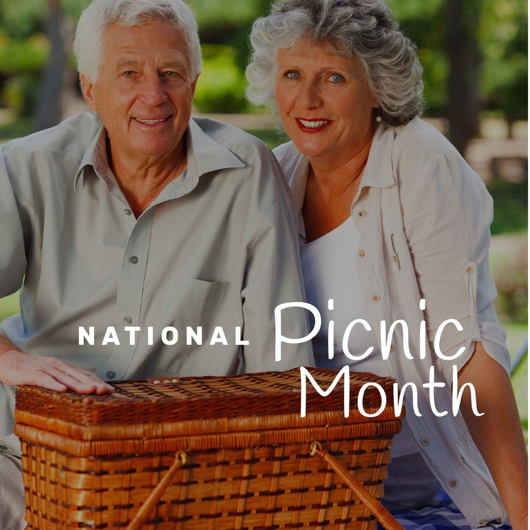 Joyful Elderly Couple Enjoying Picnic in Park