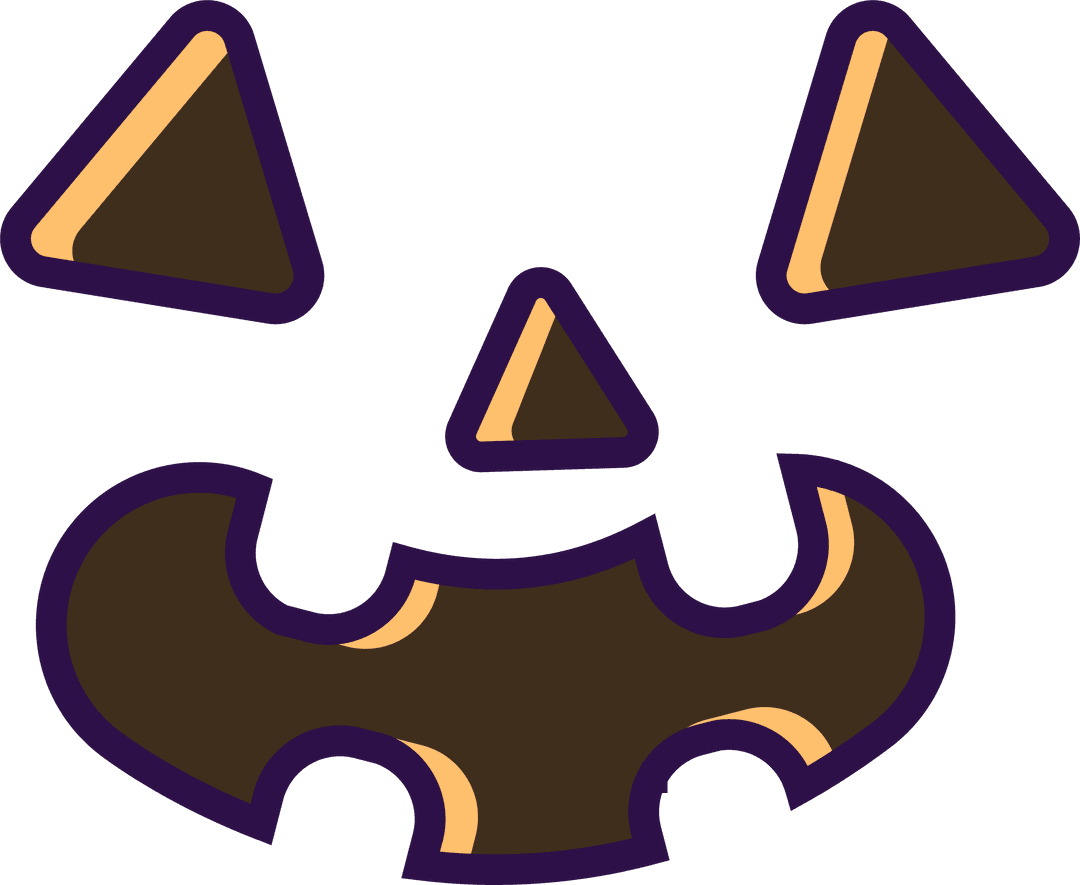 Transparent Pumpkin Jack-o'-Lantern Face for Halloween Design