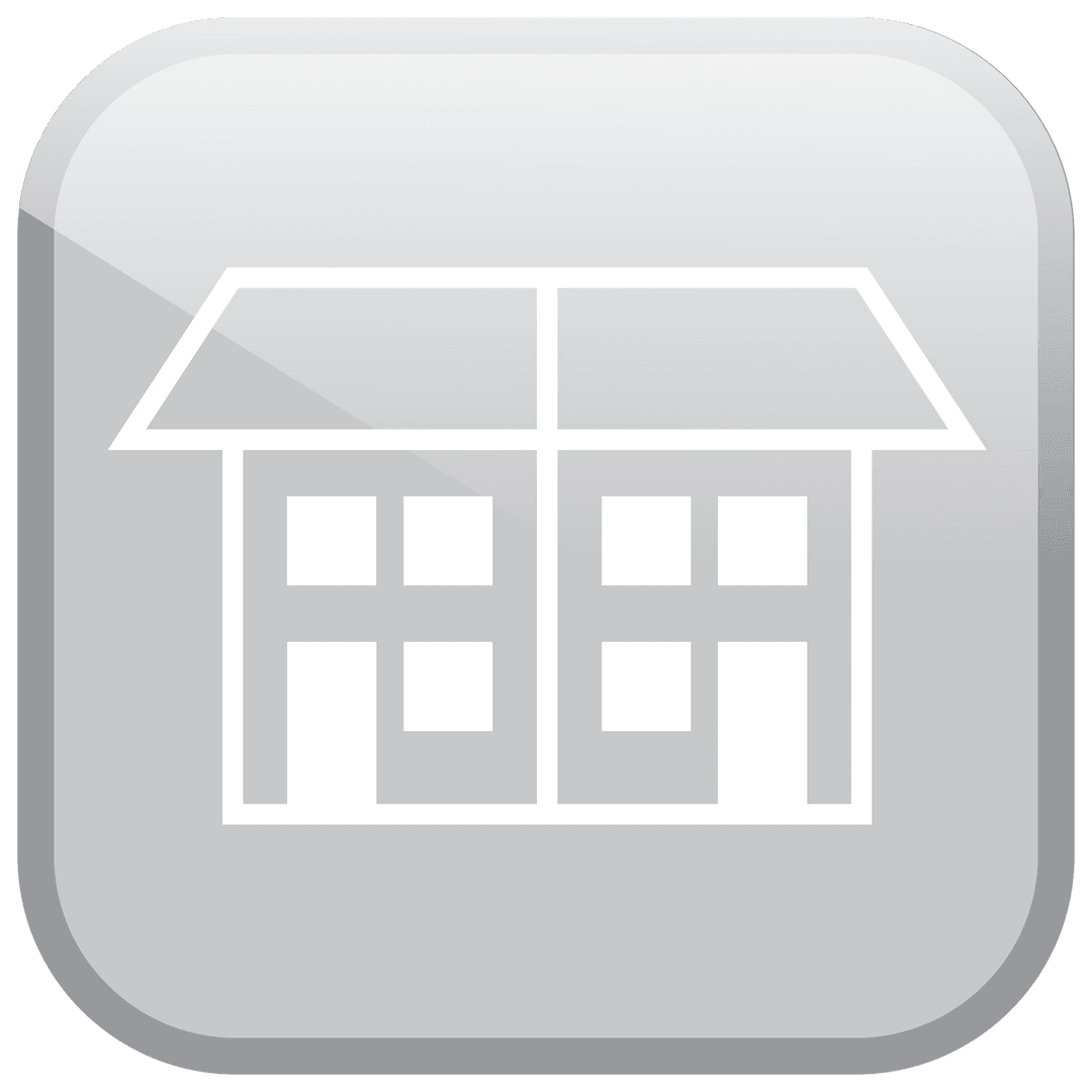 Minimalist White House Icon on Transparent Background