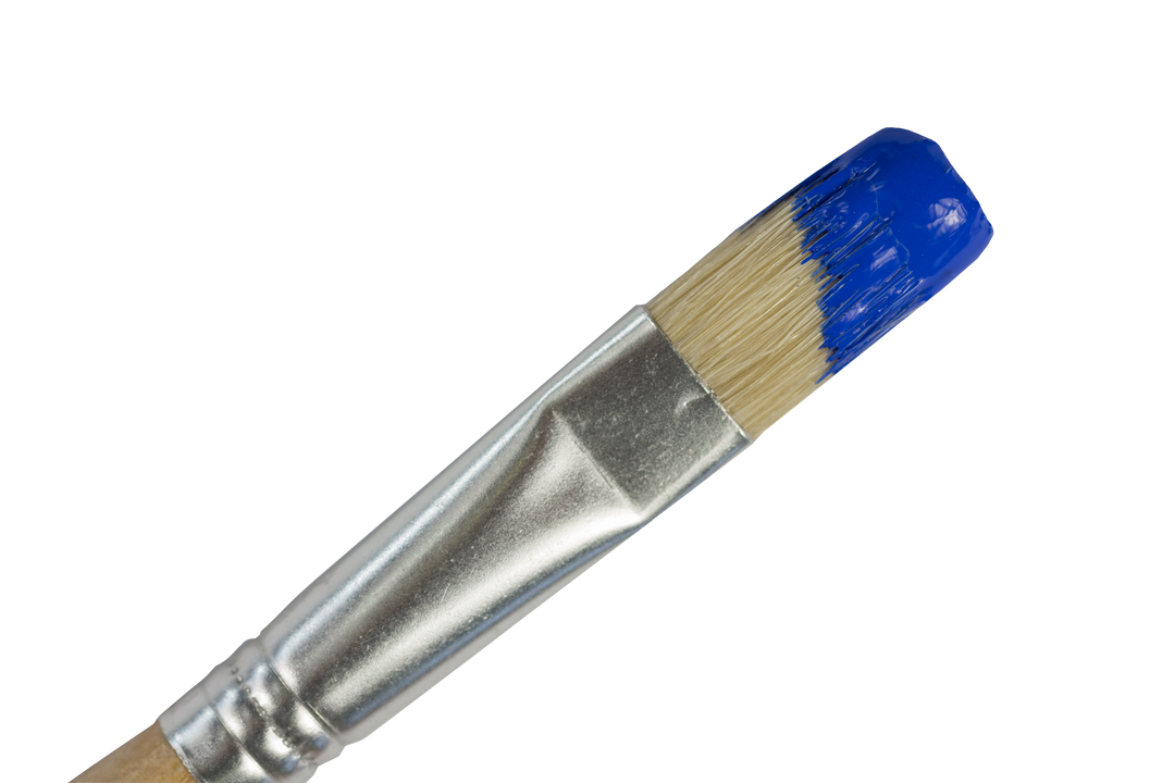 Close-Up of Paintbrush with Blue Paint on Transparent Background - Download Free Stock Images Pikwizard.com