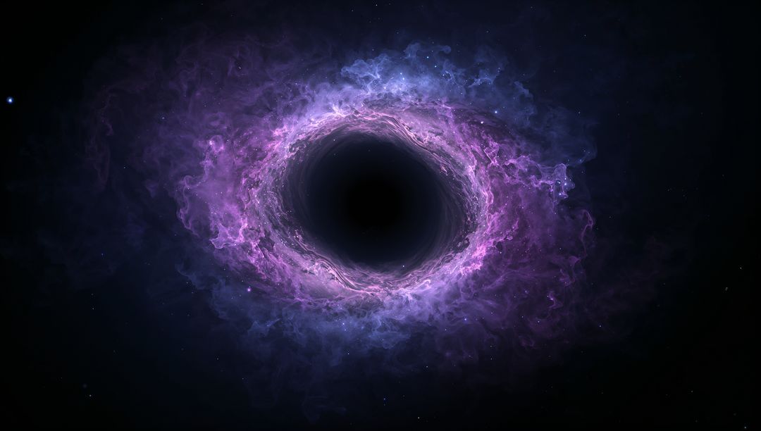 Mystical Nebula with Purple and Blue Swirling Gas