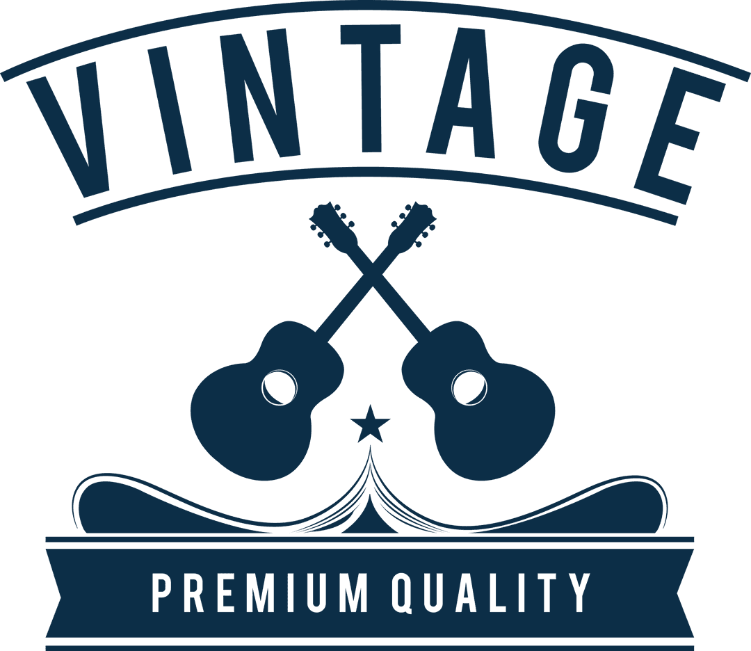 Vintage Premium Quality Music Design on Transparent Background