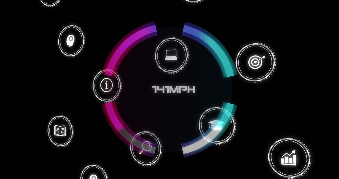 Abstract Digital Interface with Futuristic Cyber Elements