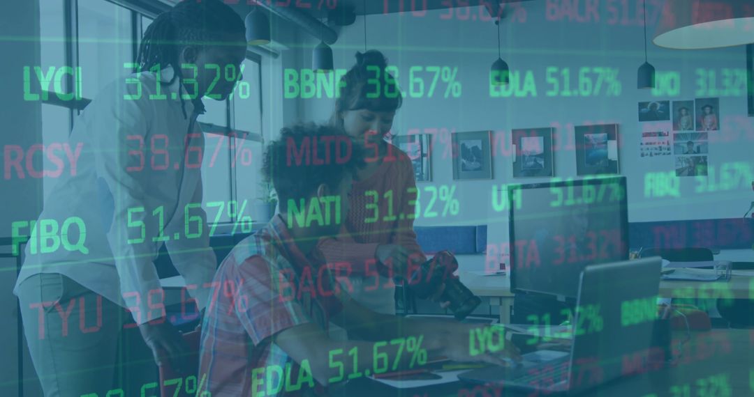 Collaborative Team Meeting in Modern Office with Technology Integration