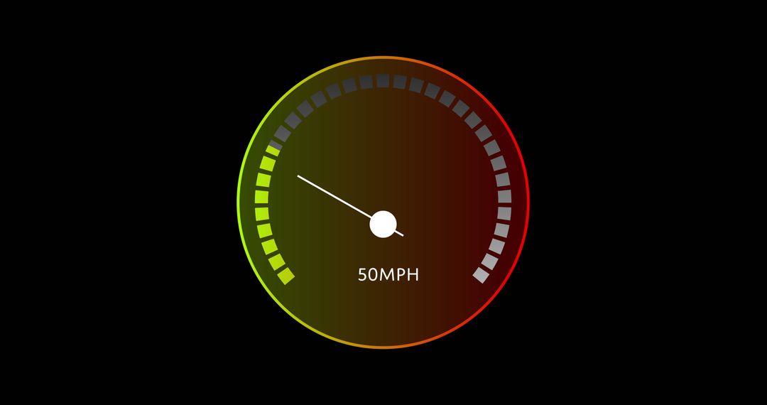 Digital Speedometer Showing 50 MPH on Black Background