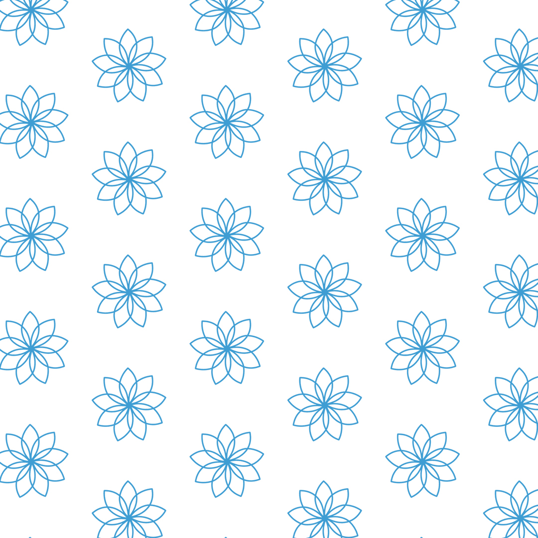Blue Flower Pattern on Transparent Background for Design Projects