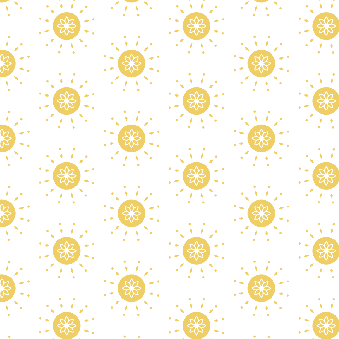 Seamless Pattern Yellow Flowers on Transparent Background