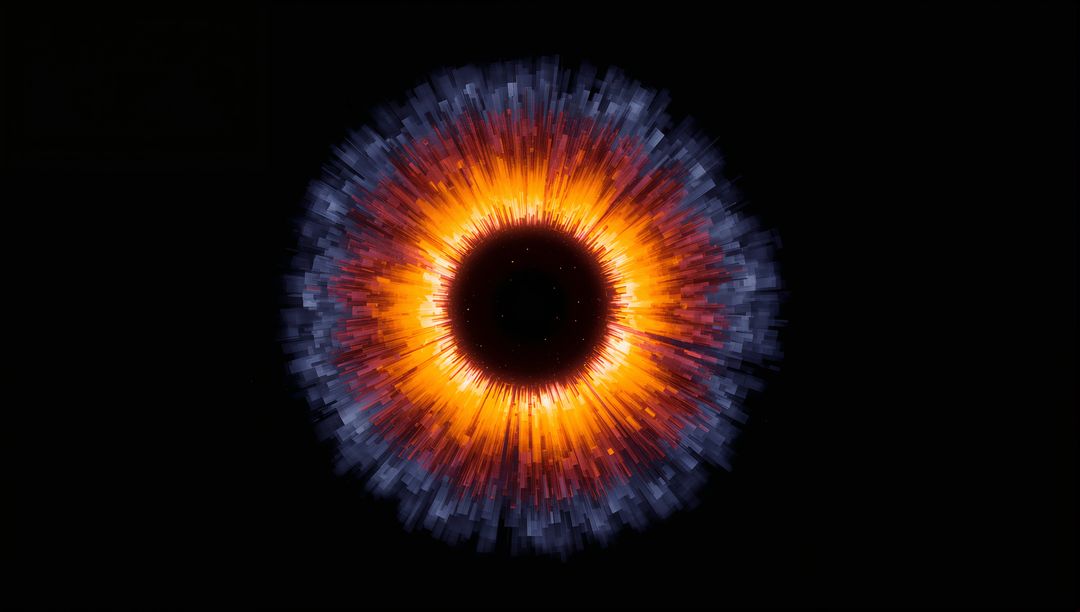 Glowing Radial Bar Circle with Vibrant Gradient Visual Effects