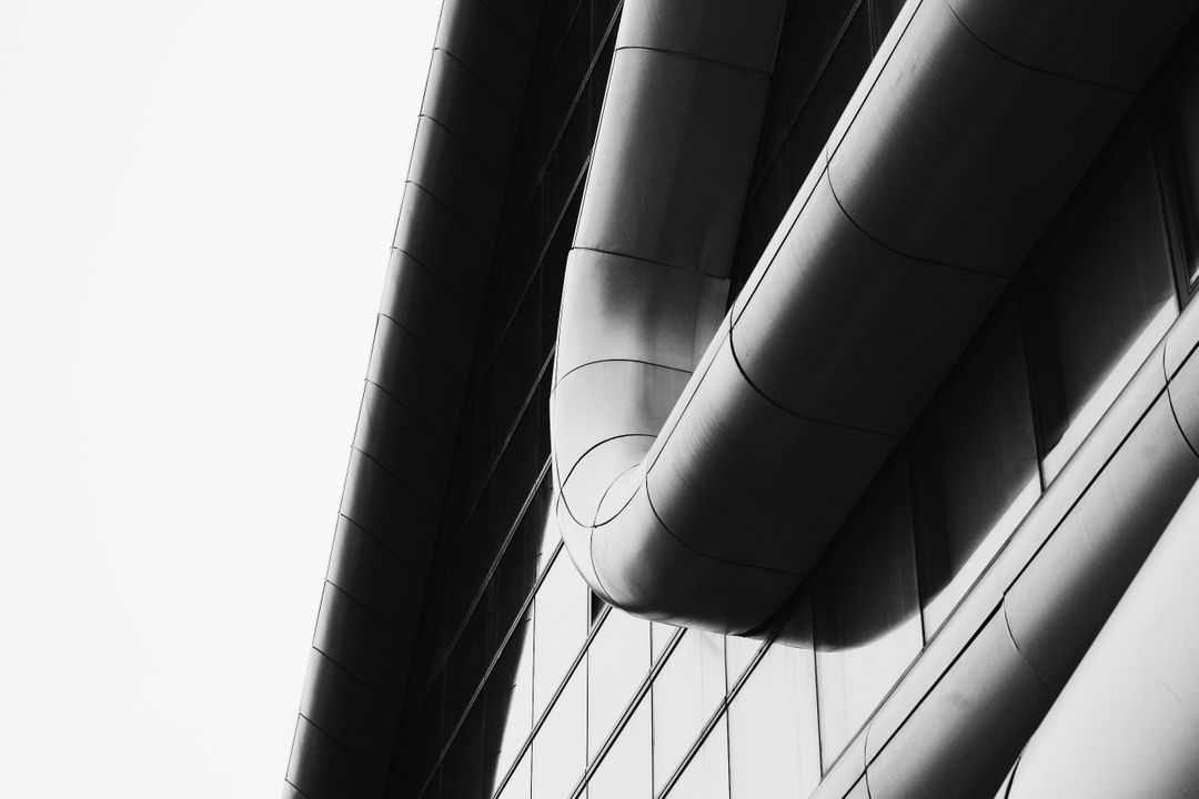 Abstract View of Modern Architectural Structure in Black and White - Free Images, Stock Photos and Pictures on Pikwizard.com