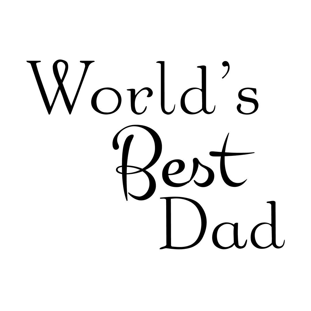 World's Best Dad Text Design Transparent Background