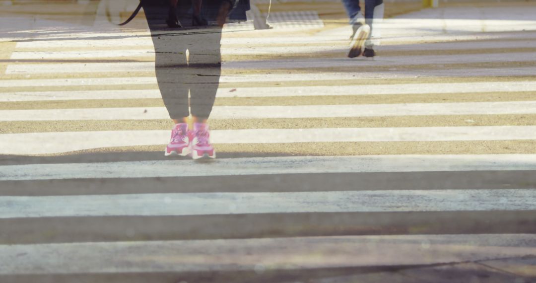 Urban Commuters Blurring Boundaries on City Zebra Crossing
