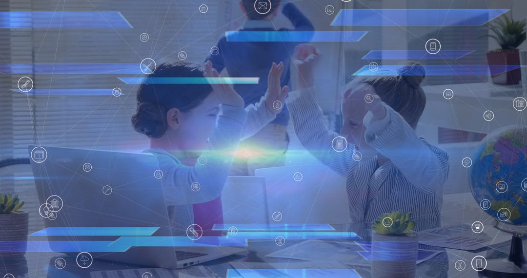 Children Engaging with Digital Technology Interface