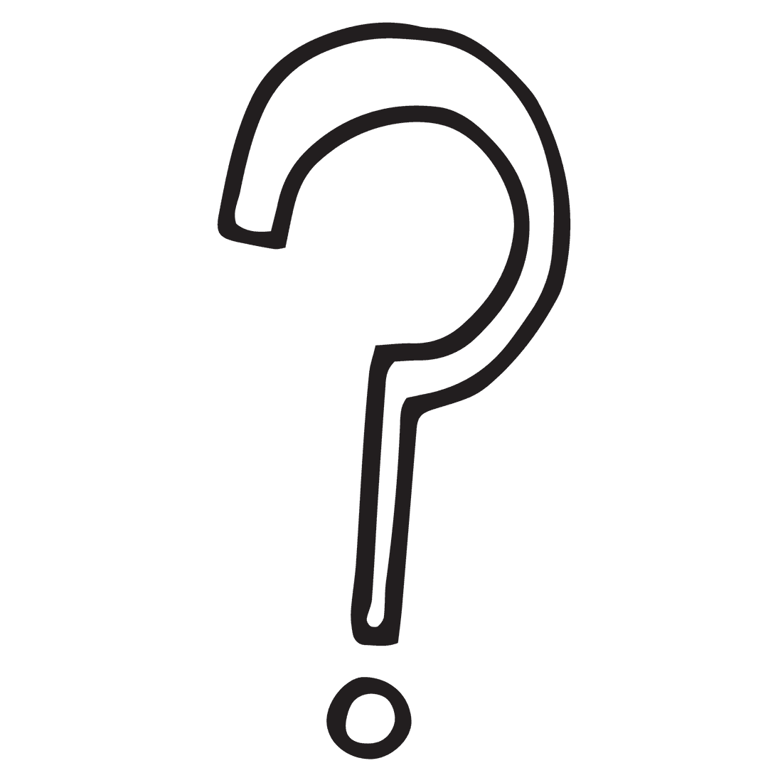 Black Question Mark on Transparent Background Circling Curiosity