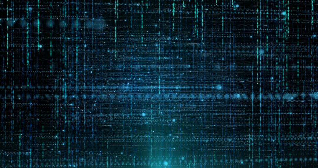 Abstract Digital Interface with Glowing Blue Particles