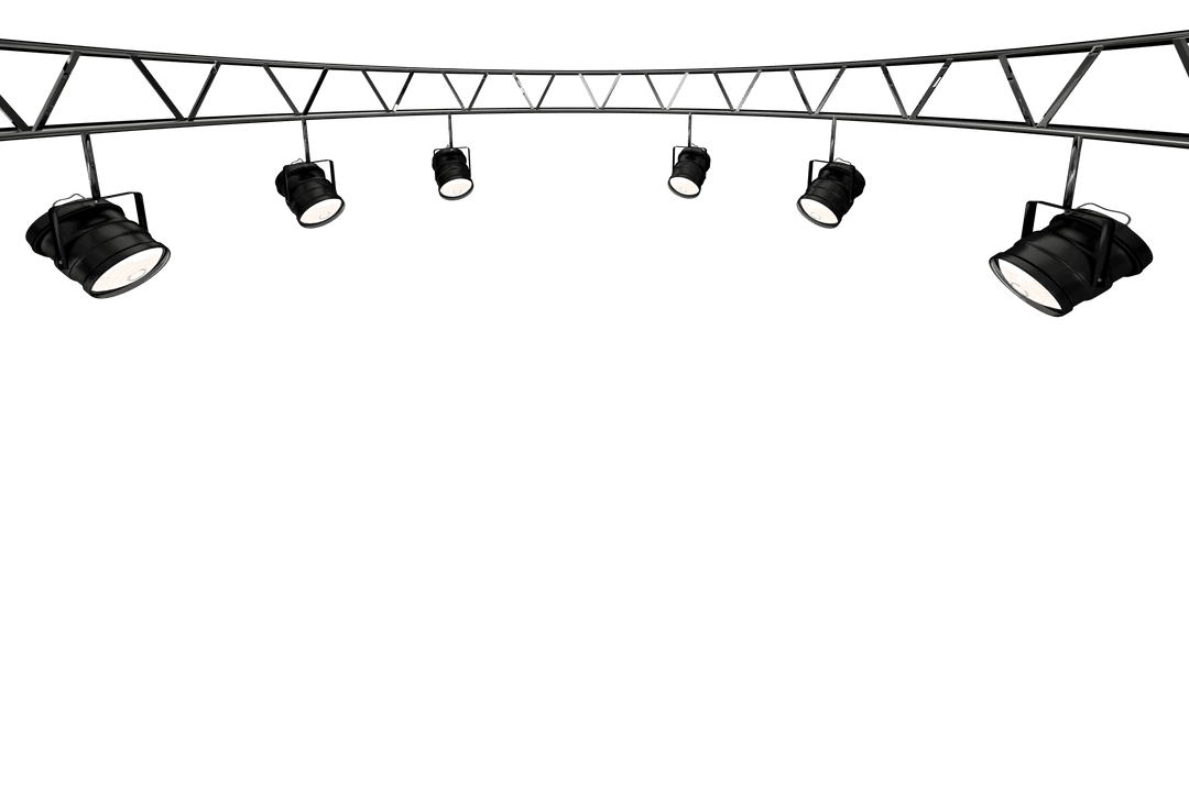 Black Stage Lighting on Transparent Background for Theater Design