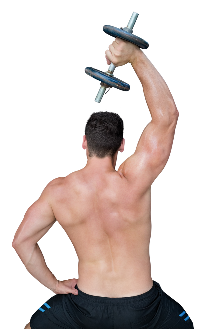 Shirtless Man Exercising with Dumbbell on Transparent Background - Download Free Stock Images Pikwizard.com