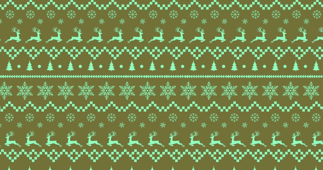 Traditional Christmas Pattern Background with Snowflakes and Reindeers - Free Images, Stock Photos and Pictures on Pikwizard.com