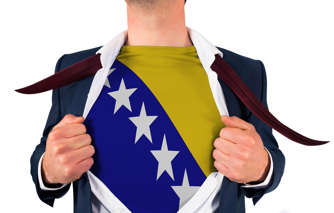 Businessman Revealing Bosnia and Herzegovina Flag Superpower Concept - Download Free Stock Images Pikwizard.com