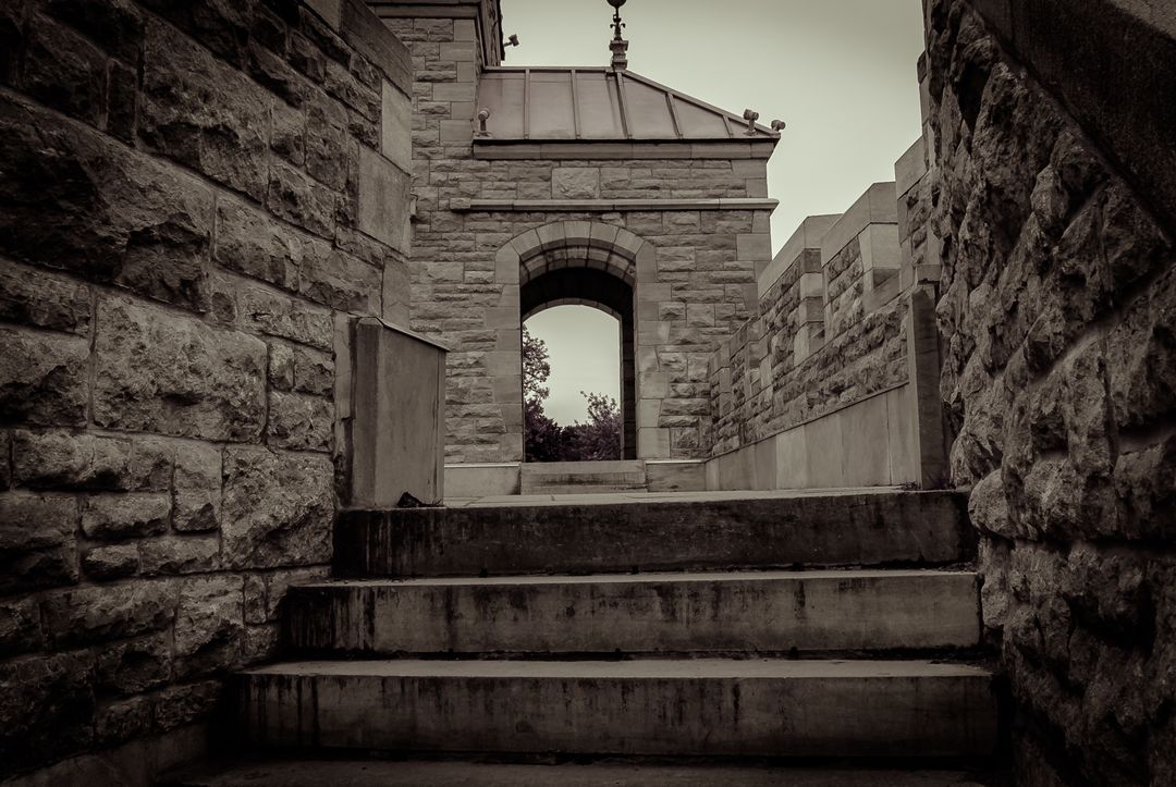 Ancient Stone Staircase Leading to Gothic Archway - Free Images, Stock Photos and Pictures on Pikwizard.com