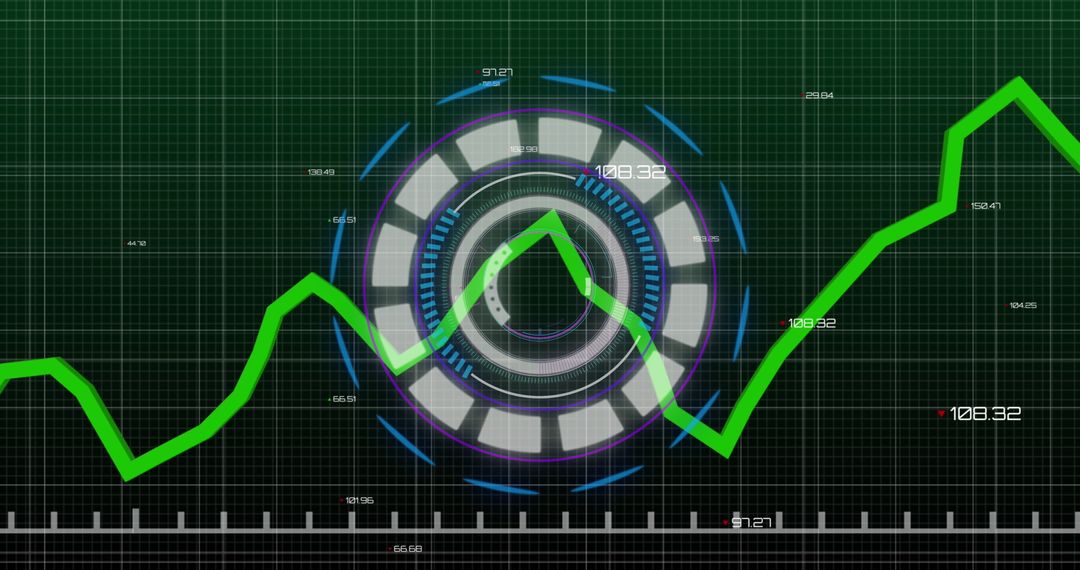 Futuristic Digital Stock Market Chart with Interface