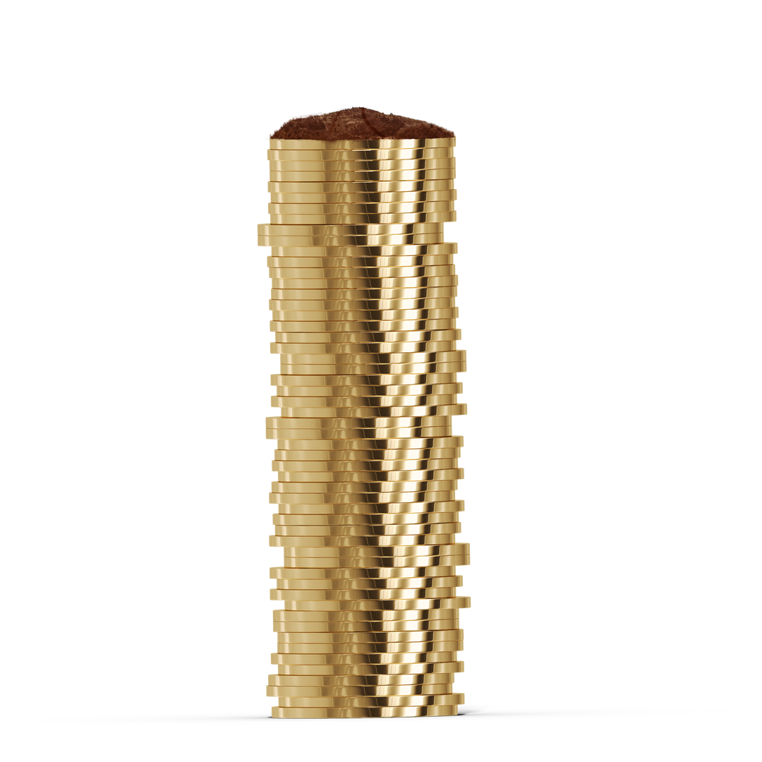 Gold Coins Stack with Transparent Soil Pile - Download Free Stock Images Pikwizard.com