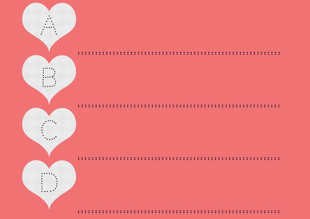 Pink Background Love-themed List Template with White Hearts - Download Free Stock Templates Pikwizard.com