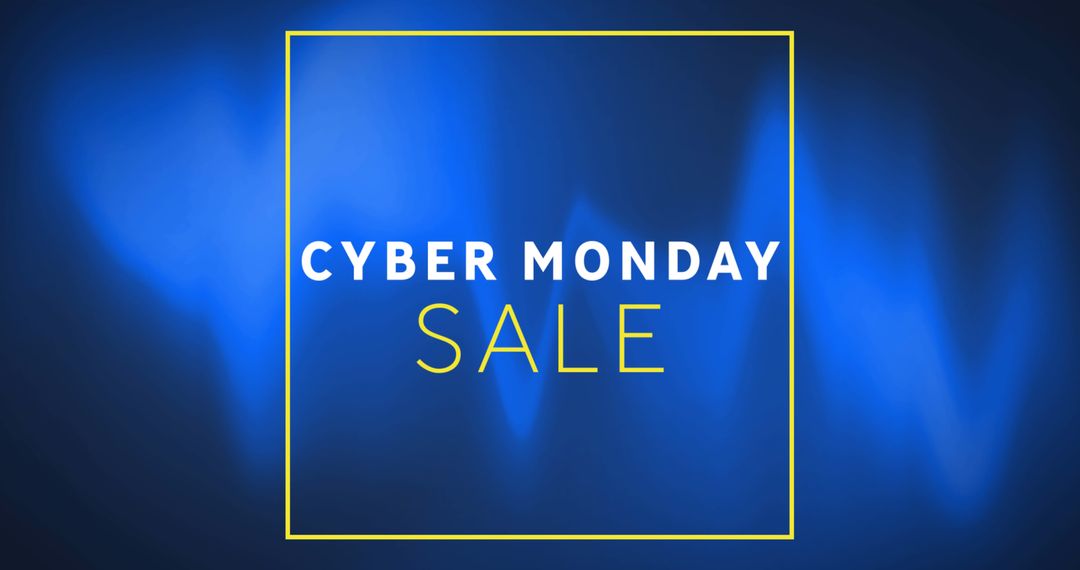 Cyber Monday Sale Announcement with Dynamic Blue Background