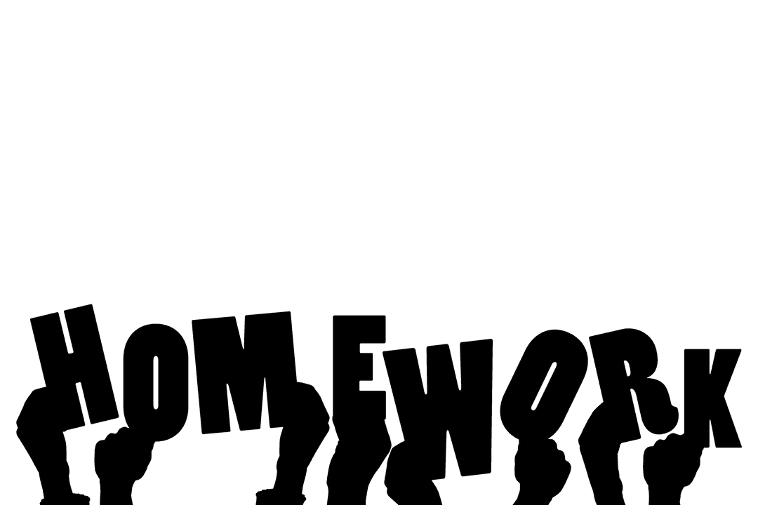 Transparent Educational Homework Illustration with Hands