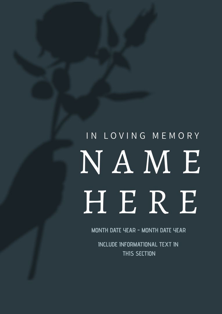 Silhouette Rose Memorial Tribute Template