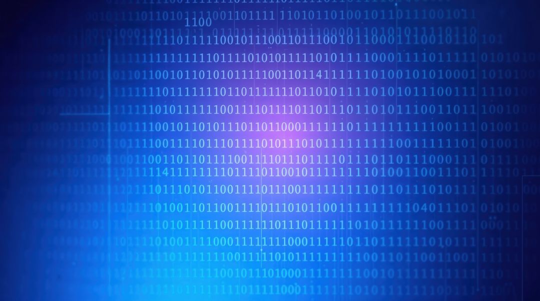 Abstract Digital Binary Code on Blue Gradation Background