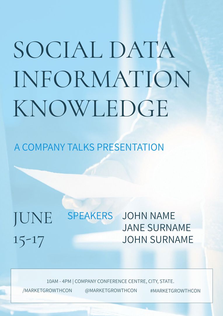 Elegant Blue Conference Flyer Promoting Corporate Symposium