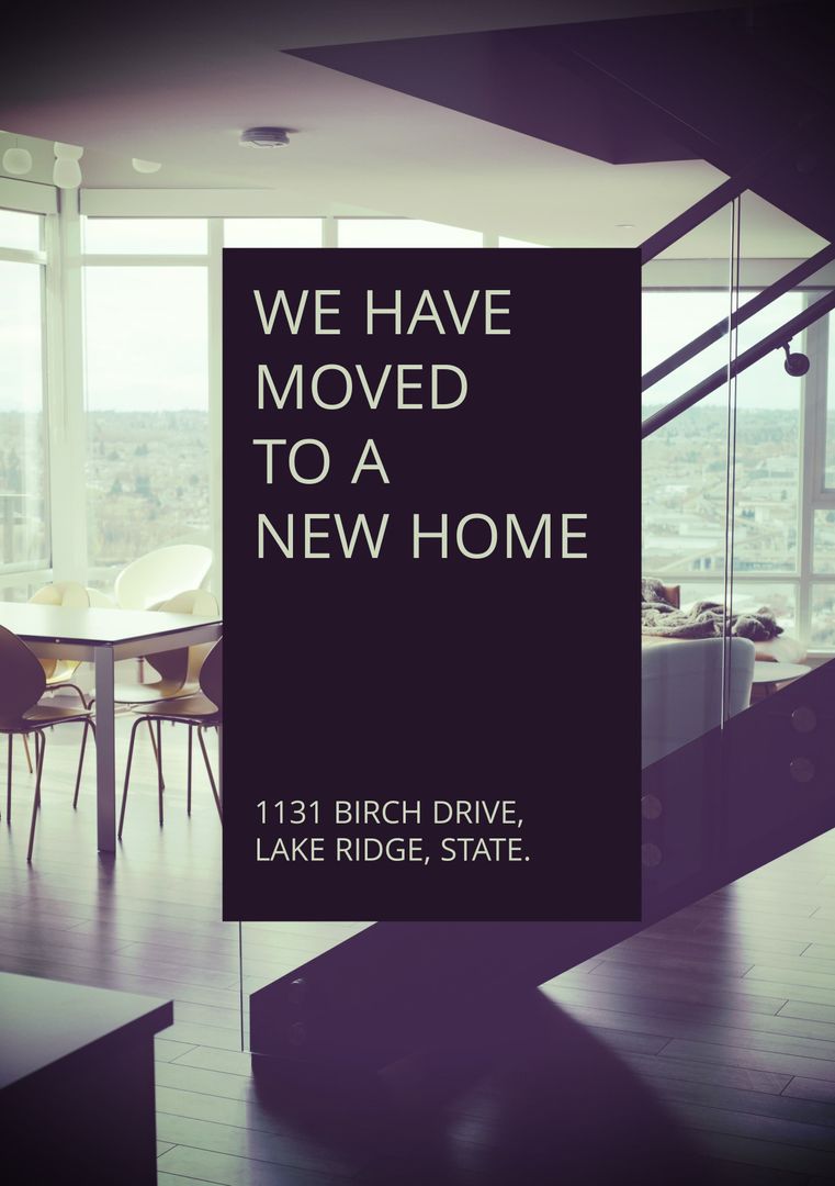 Modern Relocation Announcement with Stylish Interior Design