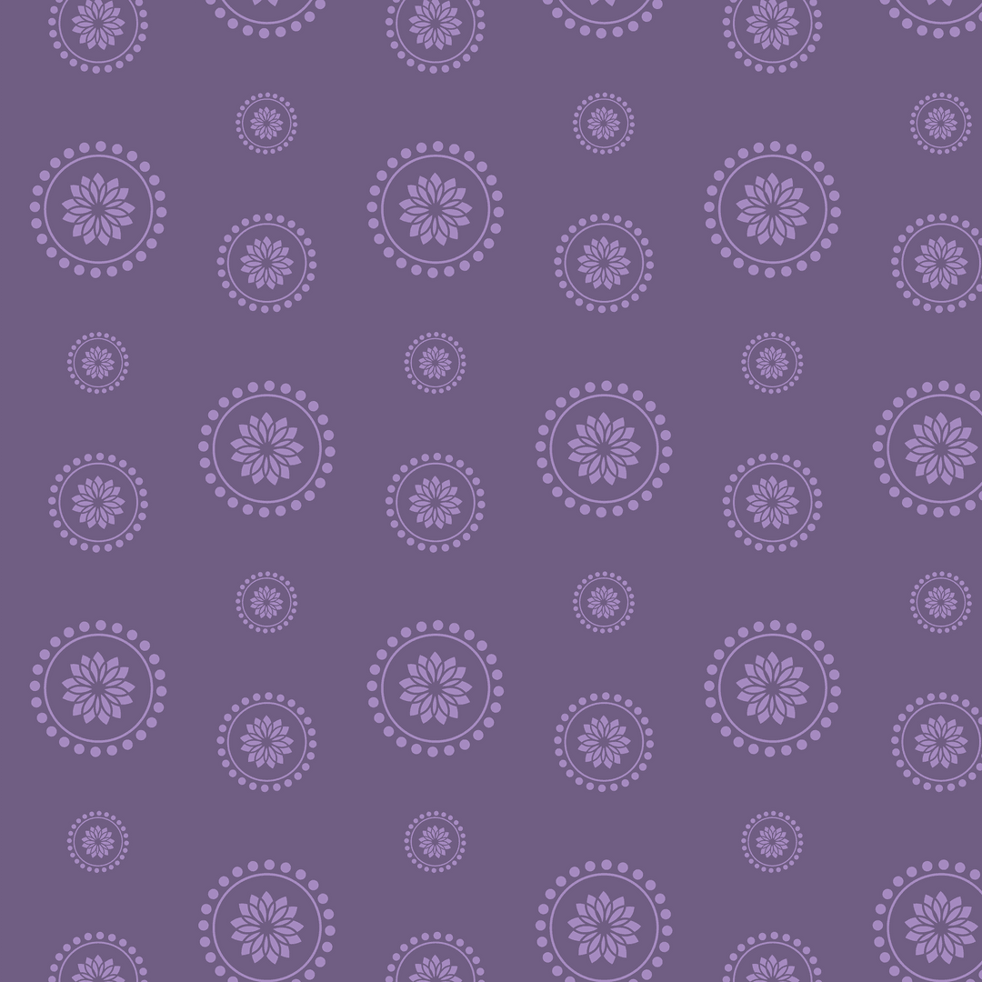 Purple Floral Shapes Pattern on Transparent Background