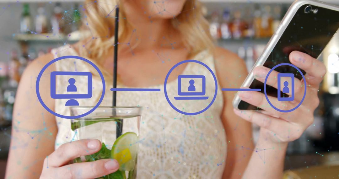 Social Network Interaction with Smartphone and Refreshing Drink