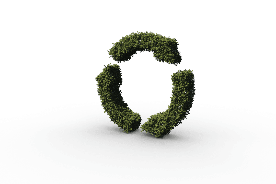 Eco-Friendly Grass Recycling Symbol on Transparent Background Vector