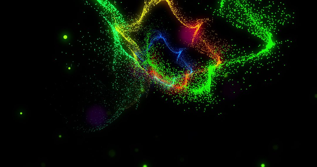 Dynamic Glowing Colorful Light Trails on Dark Background